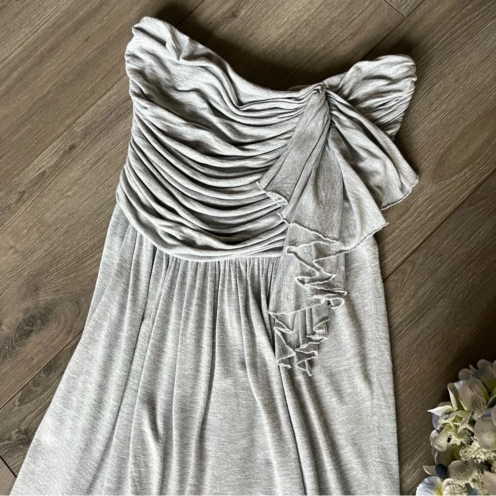 J Crew Cascade Ruffle Raw Hem Strapless Dress 6